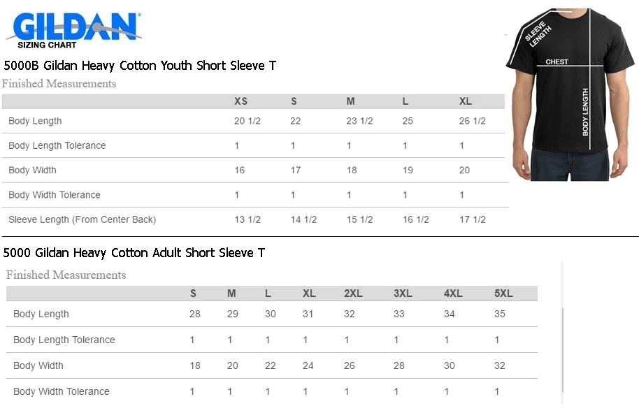 t-shirt sizing